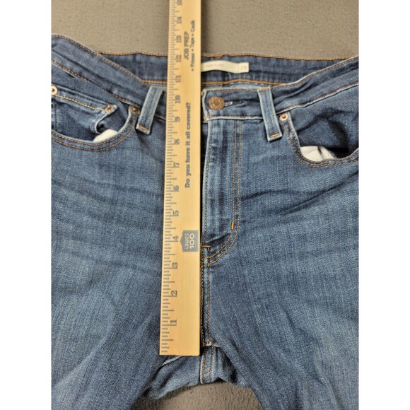 Levi's 726 Flare Jeans Womens 29x32 Blue Denim High Rise Medium Wash Distressed - Picture 7 of 15